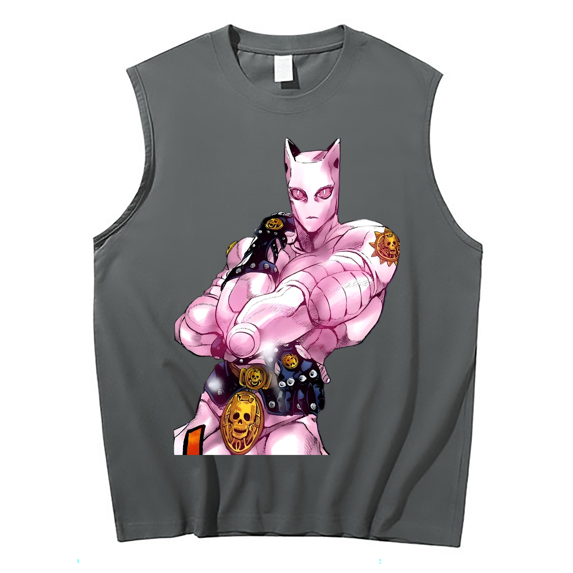 （画像用） ジョジョの奇妙な冒険 きら よしかげ JoJo's Bizarre Adventure Kira Yoshikage コットン100％タンクトップ（フロントプリント）